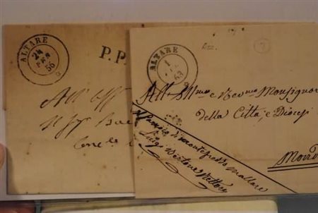 FRANCHIGIE, PORTI PAGATI E DOVUTI - 1856, ALTARE doppio cerchio + P.P. su...