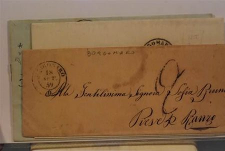 FRANCHIGIE, PORTI PAGATI E DOVUTI - 1855-61, BORGOMARO doppio cerhio, 3...