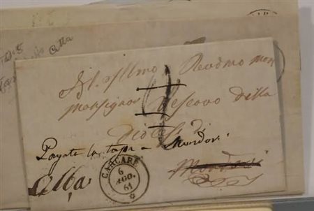 FRANCHIGIE, PORTI PAGATI E DOVUTI - 1850-61, CARCARE doppio cerchio, 6...