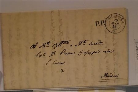 FRANCHIGIE, PORTI PAGATI E DOVUTI - 1853, MILLESIMO doppio cerchio + P.P. su...