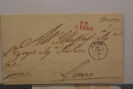 FRANCHIGIE, PORTI PAGATI E DOVUTI - S. REMO doppio cerchio nero + P.P. S....