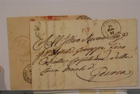 FRANCHIGIE, PORTI PAGATI E DOVUTI - VARESE doppio cerchio nero + P.P. rosso...