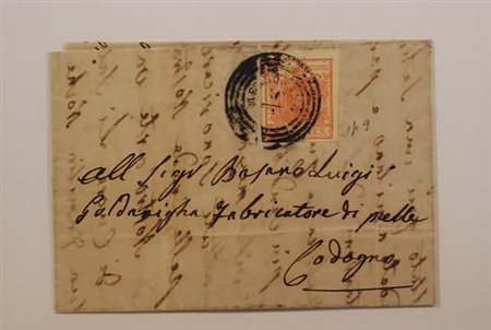 LOMBARDO VENETO ANNULLAMENTI - 1853, MELEGNANO C4 (p.9) su 15 c. II tipo (5)...