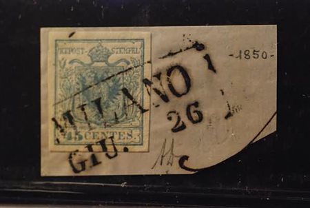 LOMBARDO VENETO ANNULLAMENTI - 1850, MILANO riquadrato con datario invertito...