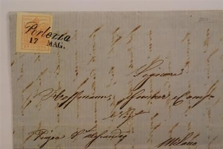 LOMBARDO VENETO ANNULLAMENTI - 1858, PORLEZZA corsivo (p.6) su 15 c. (20) su...