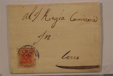 LOMBARDO VENETO ANNULLAMENTI - 1853, TONZANICO C3 (p.6) su 15 c. (6) lettera...
