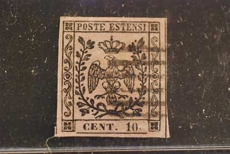 MODENA - 1852, 10 c. rosa chiaro (2).(USATO)