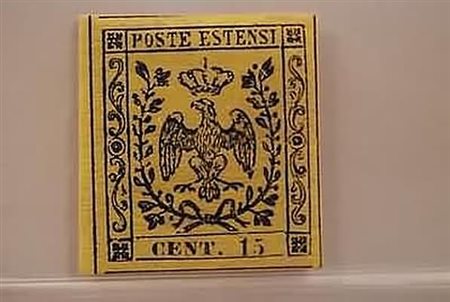MODENA - 1852, 15 c. giallo (3).(GOMMA ORIGINALE)
