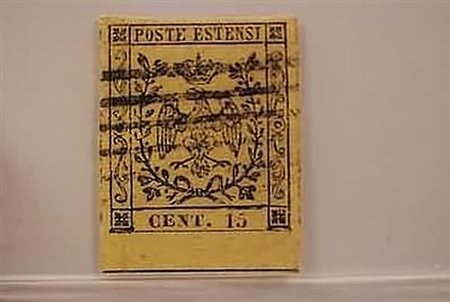MODENA - 1852, 15 c. giallo (3) bordo in basso.(USATO)