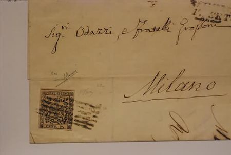 MODENA - 1857, 25 c. camoscio (4a) su lettera da Reggio per Milano, 16/9. (G....