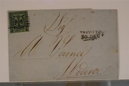 MODENA - 1855, 5 c.verde oliva (8) su lettera da Reggio per Modena il...