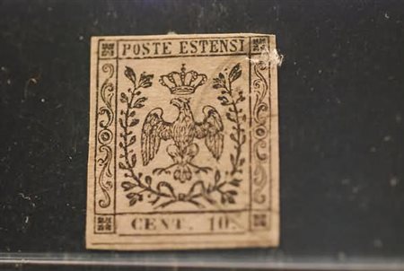 MODENA - 1857, 10 c. rosa (9). (Cert. Raybaudi).(USATO)