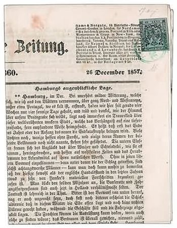 MODENA - 1857, Segnatasse per giornali, 10 c. grigio lillaceo (4) su giornale...