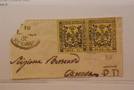 MODENA - 1859, Governo provvisorio, 15 c. giallo con annullo "Posta Lettere...