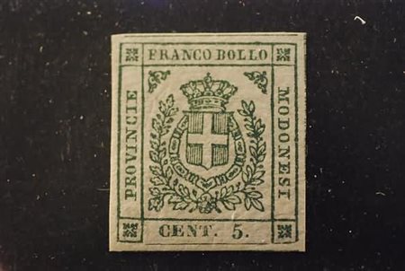 MODENA - 1859, Governo provvisorio, 5 c. verde (12). (A. Diena).(GOMMA...