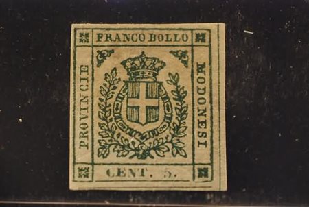 MODENA - 1859, Governo provvisorio, 5 c. verde scuro (12b) ben marginato....