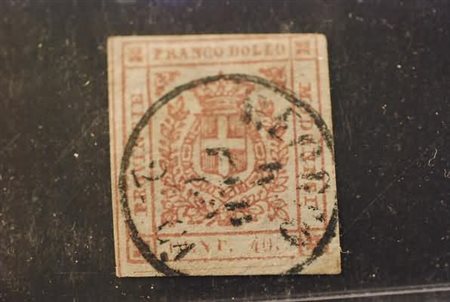 MODENA - 1859, Governo provvisorio, 40 c. rosa carminio (17). (Cert. E....