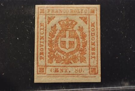 MODENA - 1859, Governo provvisorio, 80 c. bistro arancio (18) margine di...