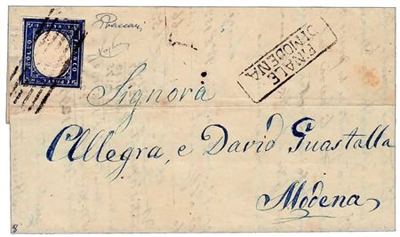 MODENA ANNULLAMENTI - 1861, FINALE DI MODENA cartella + 6 sbarre (p.8) su...