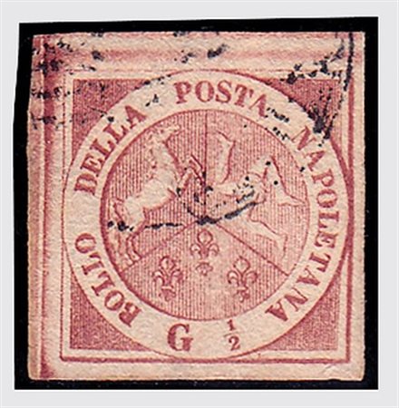 NAPOLI - 1858, 1/2 gr.carminio, II tavola (2). (Em,Diena - Fiecchi).(USATO)