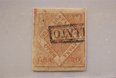 NAPOLI - 1858, 20 gr. rosa brunastro I tavola (12) ben marginato.(USATO)