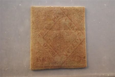 NAPOLI - 1859, 20 gr. II tavola (13) piena gomma, piegato e corto a destra....