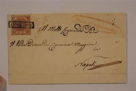 NAPOLI ANNULLAMENTI - MONTEPARANO ovale rosso + ANNULLATO (p.9) su 2 gr. (5)...