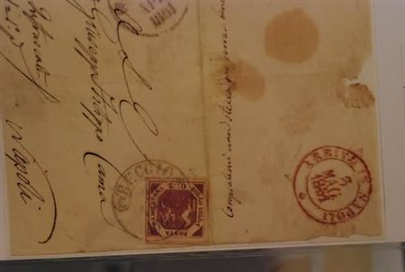 NAPOLI ANNULLAMENTI - 1861, REGGIO cerchio (p.7) su 2 gr. (7f) su lettera...