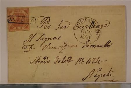 NAPOLI ANNULLAMENTI - 1860, TRICARICO (p.8) su 2 gr. III tavola (7) lettera...