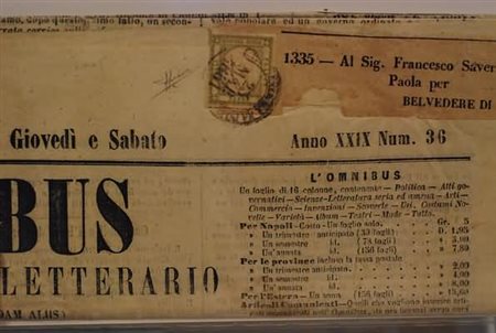 PROVINCE NAPOLETANE - 1861, 1/2 t. verde oliva (17b) su " L'Omnibus" del...