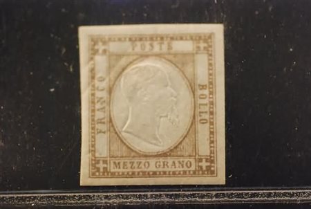 PROVINCE NAPOLETANE - 1861, 1/2 gr. bistro bruno (18). (Caff.).(GOMMA ORIGINALE)