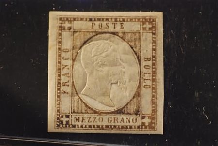 PROVINCE NAPOLETANE - 1861, 1/2 grano bistro bruno (18e) ben marginato.(GOMMA...