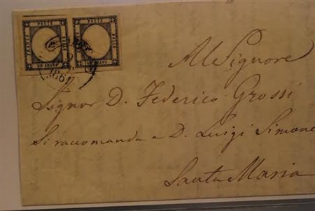 PROVINCE NAPOLETANE - 1861, 1 gr. nero (19) coppia, su lettera da Arce (p.7)...