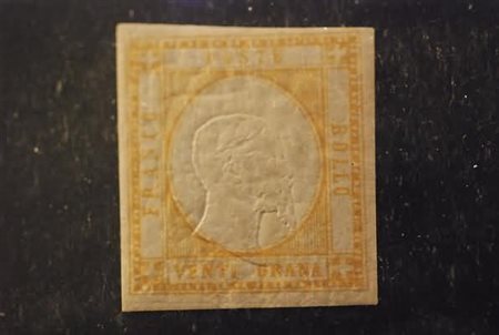 PROVINCE NAPOLETANE - 1861, 20 gr. giallo arancio (23a) esemplare con...