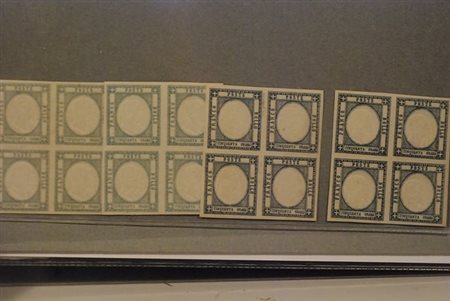 PROVINCE NAPOLETANE - 1861, 50 grana grigio perla (24) quattro quartine in...