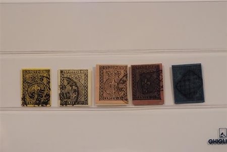 PARMA - 1852, Prima emissione, 5 valori cpl. (1/5) di bella qualità.(USATO)