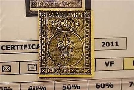 PARMA - 1852, 5 c. giallo (1a).(USATO)