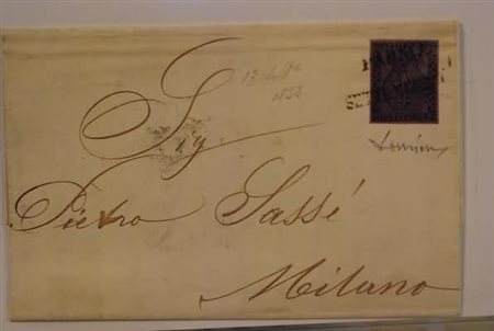 PARMA - 1853, 25 c. violetto (4) ben marginato su lettera da Parma per...