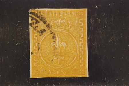 PARMA - 1853, 5 c. giallo arancio (6).(USATO)