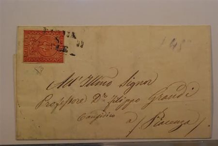 PARMA - 1855, 15 c.vermiglio (7) su lettera da Parma per Pontremoli a...