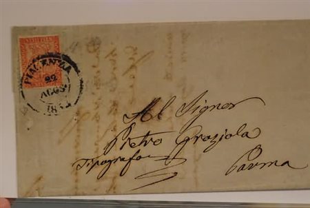 PARMA - 1854, 15 c.vermiglio (7) su lettera da Piacenza per Parma il 22/8/54....