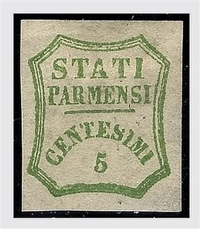 PARMA - 1859, Governo provvisorio, 5 c. verde giallo (13). (Cert. R. Diena...