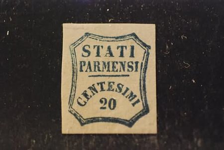 PARMA - 1859, Governo provvisorio, 20 c.azzurro (15) ben marginato. (Cert....