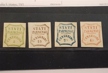 PARMA - 1859, Governo provvisorio, 4 valori senza gomma di buona qualità...