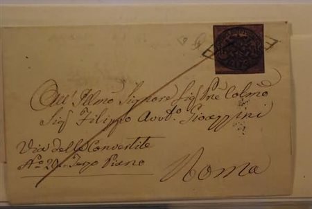 STATO PONTIFICIO - 1863, 3 baj bruno cuoio (4Ac) su lettera da Anagni per...