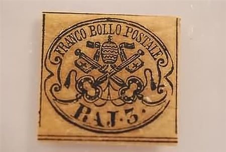 STATO PONTIFICIO - 1863, 3 baj bruno cuoio chiaro (4Aca) fresco, ben...