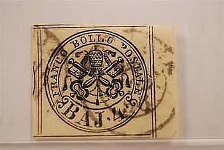 STATO PONTIFICIO - 1852, 4 baj bruno grigio chiaro (5) bordo a destra, molto...