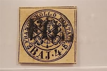 STATO PONTIFICIO - 1852, 4 baj bruno rosaceo chiaro (5a).(USATO)