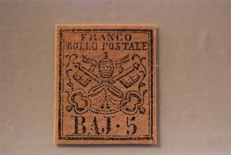 STATO PONTIFICIO - 1852, 5 baj rosa chiaro (6). (G. Bolaffi).(GOMMA INTEGRA)