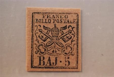 STATO PONTIFICIO - 1852, 5 baj rosa chiaro (6). (G. Bolaffi).(GOMMA ORIGINALE)